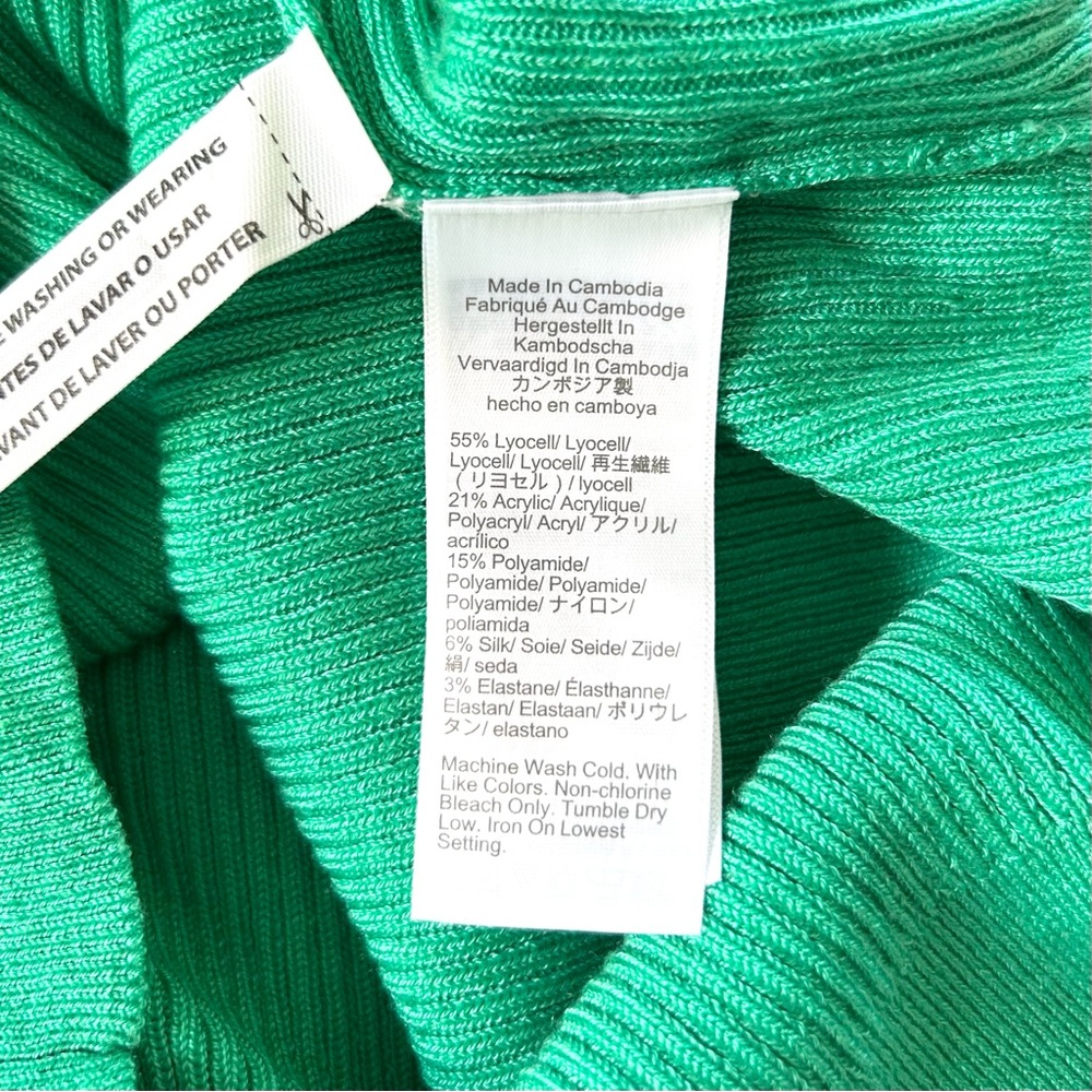 NWT J. Crew‎ Short Sleeve Polo Shirt Lyocell Blend Vibrant Green L - Picture 5 of 5